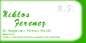 miklos ferencz business card